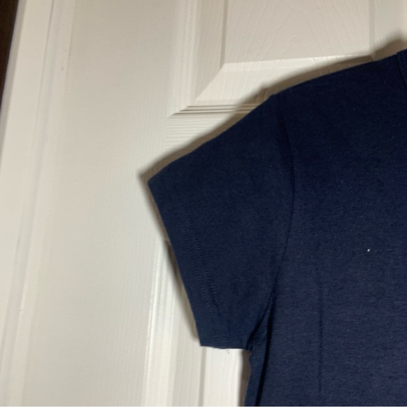 In Your Face Navy Short Sleeve Rhinestone Snowman Tee size M - Picture 5 of 9